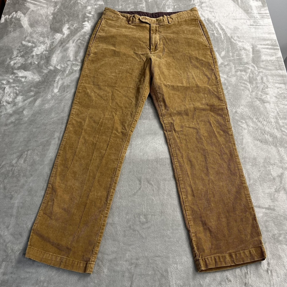Cremieux Pants Mens 33x32 Brown Corduroy Stretch Chino Preppy Winter Soft‎
